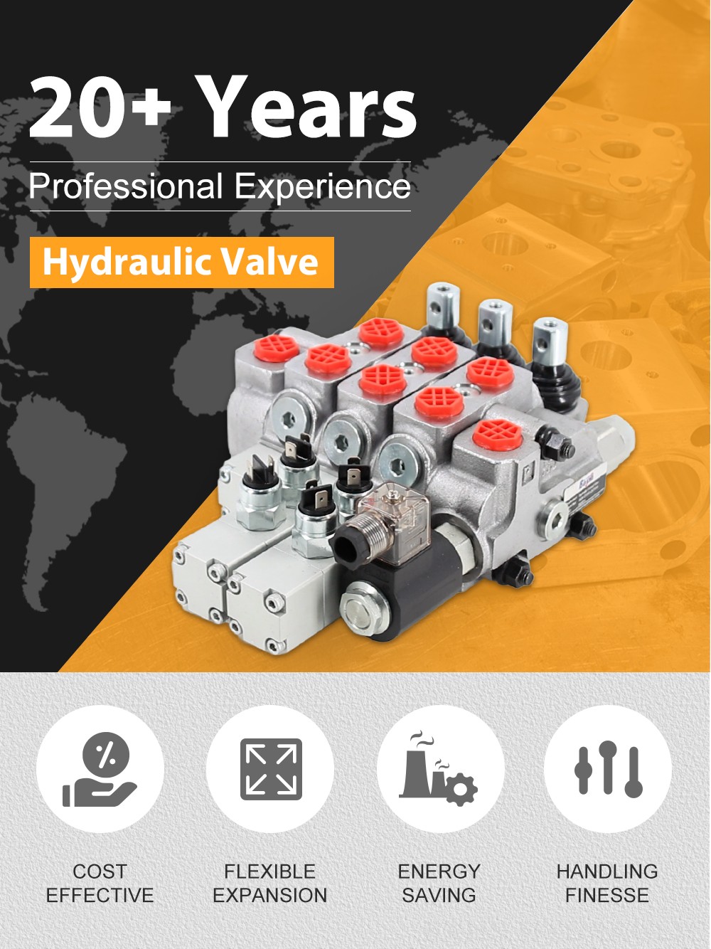 SD6 Micro Switch Manual 3 Spool Sectional Directional Valve detailed image